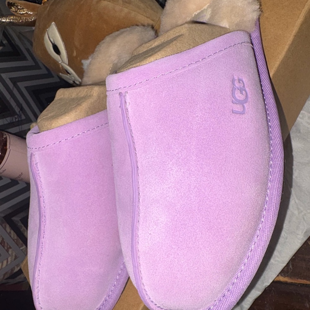 New in box UGG Light Purple Suede Slippers